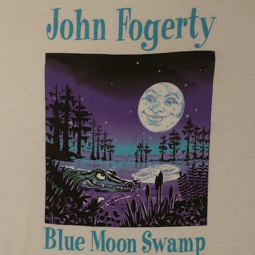 John Fogerty Blue Moon Swamp T Shirt Vintage Graphic Tee Concert Tour XL USA SS